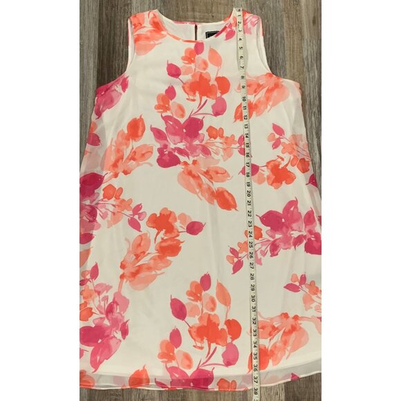 JH Jessica Howard Floral Sleeveless Shift Dress Lined Keyhole Pink Orange Sz 14 - Picture 11 of 16